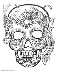 Flaming skull coloring page to color, print and download for free along with bunch of favorite skull coloring page for kids. Free Printable Sugar Skull Coloring Pages Coloring Pages Printable Com