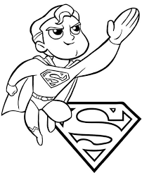 chibi superman para colorear imprimir