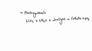 Unbalanced Equation For Photosynthesis