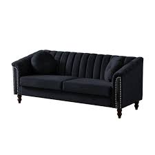 Modern Velvet Upholstered Straight Sofa