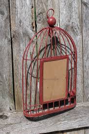 Red Wire Birdcage Rustic Farmhouse Decor