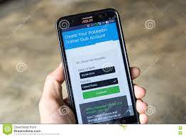 ASUS Zenfone 2 Held in One Hand Showing Pokemon Go Application with  Register New Account Screen Editorial Photo - Image of augmented,  communication: 77087281