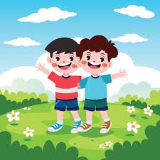 children friends vector art icons and