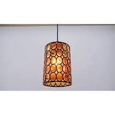 Vintage Amber Glass Pendant Lamp From