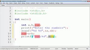 how to add two numbers in c you