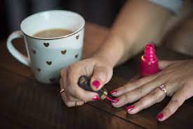 quitting sac nails pink chai living