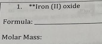 iron ii oxide formula molar m