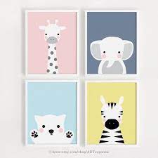 Nursery Wall Art Animals Baby Poster
