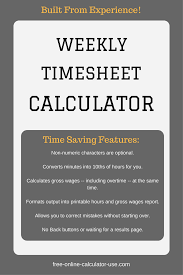 Weekly Timesheet Calculator With Lunch Break Income