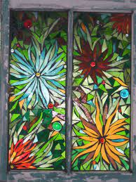 Stained Glass Mosaic In Vintage Window