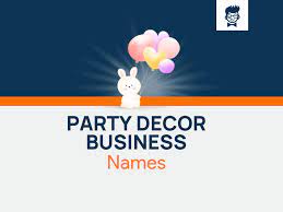 1555 party decor business names ideas
