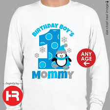 Penguin Birthday Shirt For Family Winter Wonderland Birthday Shirt Winter Birthday Mommy Daddy Grandma Brother Or Sister Any Name