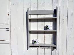 Grey Shelving Unit With Mug Hooks