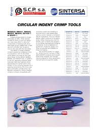 Circular Indent Crimp Tools Manualzz Com