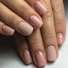 The best ideas for nails. Accurate Nails Beautiful Nails Beige Gel Polish Beige Nails With Rhinestones Beige Wedding Nails Ideas Simple Gel Nails Beige Nails Wedding Nails Glitter