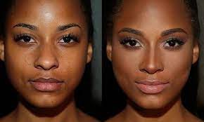 makeup before and after contouring