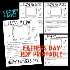 All About My Dad Pdf Printable Fathers
