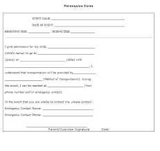 Field Trip Permission Slip Examples Form Template 7 Slips Simple