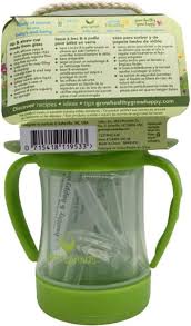 Glass Sip Straw Cup Light Lime 6 Months