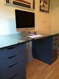 Ikea Alex Drawers With Glass Table Top