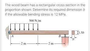 the wood beam has a rectangular cross