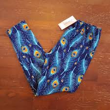 Nwt Honey Lace Curvy Peacock Feather Leggings Nwt