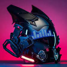 Cyberpunk futuristic helmet