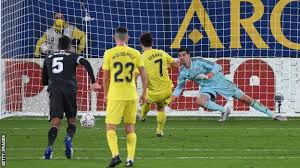 Courtois, odriozola, militao, varane, miguel; Villarreal 1 1 Real Madrid Gerard Moreno Penalty Denies Real Victory Bbc Sport