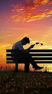 sad for sad boy sitting alone sunset