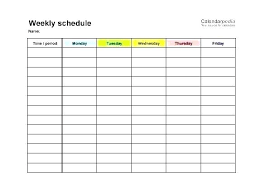 Printable Schedule Template