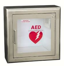 semi recessed stainless steel aed