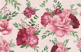 Blue hyacinth stands for constancy, purple for sorrow, red or pink for play. Light Pink Watercolor Floral Print Wallpaper Mural Hovia