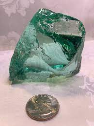 Green Colored Cullet Slag Glass Chunk