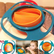 2020 Updated Baby Feeding Dish Cute Baby Gyro Bowl Universal 360 Rotate  Spill-Proof Bowl | Wish