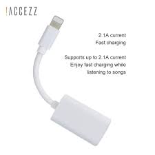 Accezz 2 In 1 Dual Lighting Adapter Connertor Charging Listen Audio For Iphone X 7 8 Plus Earphone Aux Splitter Cable Converter Phone Adapters Converters Aliexpress
