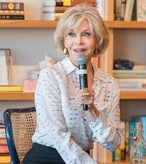 Equipment - Powerhouse actor and activist (hero) Jane Fonda seen wearing  our Stamps In Time Signature blouse, a celebration of important milestones  and seminal points in human rights history, while speaking at