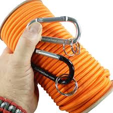 Shock Cord Orange 1 4 X 25 Ft Spool Marine Grade With 2 Carabiners Knot Tying Ebook Also Called Bungee Cord Stretch Cord Elastic Cord