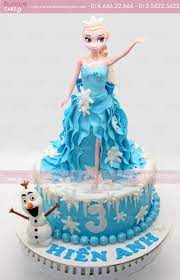 Bánh gato sinh nhật đường fondant búp bê công chúa Elsa 4310 - Bánh fondant