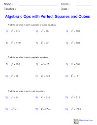 Radical Equations Algebra Worksheets