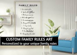 personalized family rules wall art