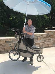 umbrella mount for rugged gear gun cart