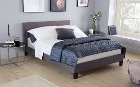 berlin grey fabric small double bed