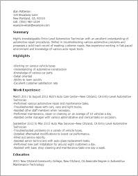 Diesel mechanic resume sample inspires you with ideas and examples of what do you put in the objective, skills, responsibilities and duties. Entry Level Automotive Technician Templates Mpr