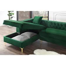 The lucca corner sofa is available in the chaise left modern design medium sized sectional sofa with ottoman made with quality thick bonded leather. Inspired Home Olivia Hunter Green Silver Gold Velvet 4 Seater L Shaped Left Facing Sectional Sofa With Nailheads Sl01 02hg Hd The Home Depot In 2020 Sectional Sofa Sectional Sofa With Chaise Velvet Sofa Gold