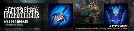 We are here to support the return of championship riven, we have several forum threads and a current petition running! Surrender At 20 9 14 Pbe Update Championship Riven Golden Chroma Summoner Icons More
