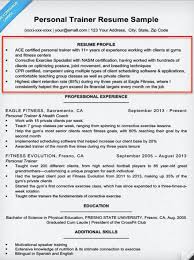 Personal Trainer Resume Examples   formats csat co