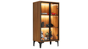 gl door solid wood curio cabinet