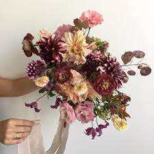 Everyday we wake up early in the morning to source season's best and freshest flowers from our local growers. Bowsandarrows 6 Cafe Au Lait Dahlia 2 Varigated Dinner Plate Dahlia 3 Varigated Pomm Dahlia Ordering Wedding Flowers Online Wedding Flower Inspiration Floral