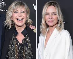 'i have much to live for, and i intend to keep doing it'. Grease Stars Olivia Newton John Michelle Pfeiffer Take Cute Selfie