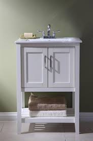 24 x 18.3 x 33.7 inches. 24 Inch Narrow Bathroom Vanity Open Shelf In White